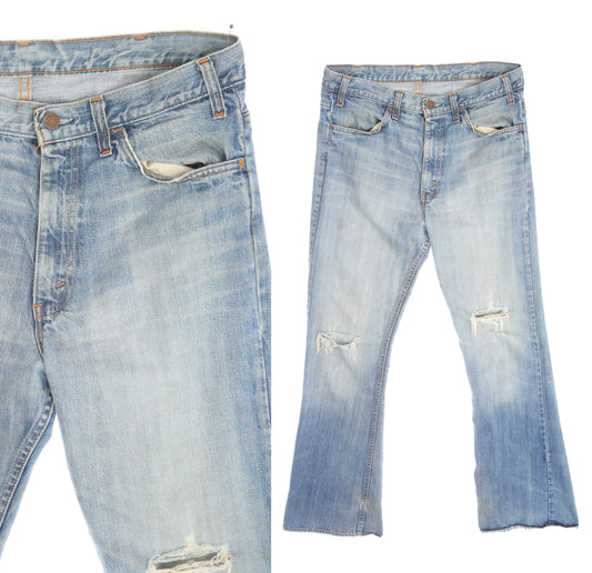 Vintage Levis Bell Bottom Denim Pants - Estimated Era 1970's - 1980's