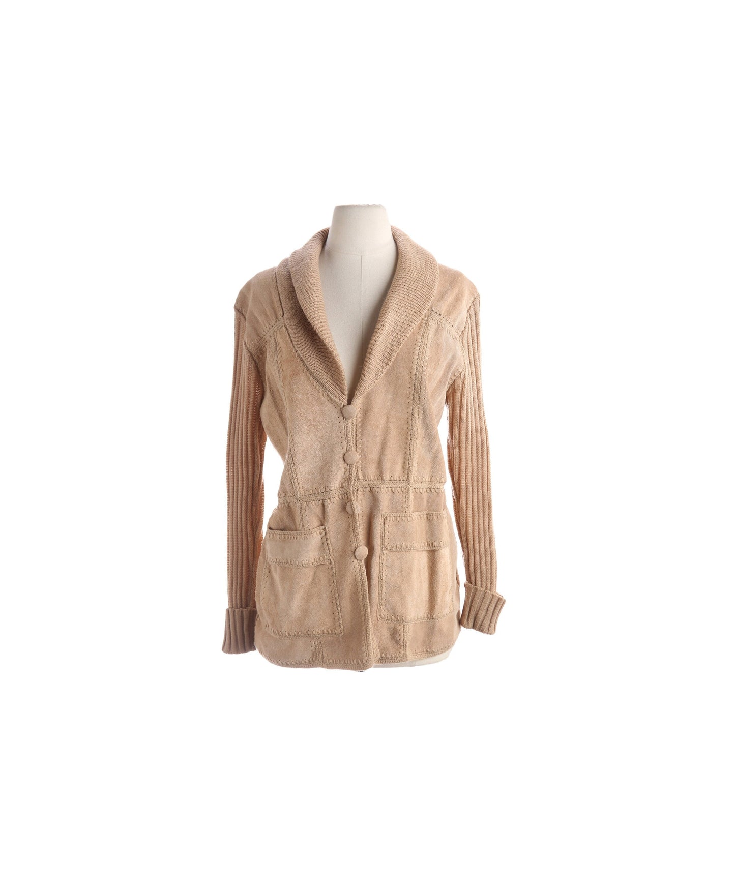 Vintage Women Brown Suede Sweater/Jacket by Janne's Fashion - Estimated Era 1960's - 1970's - Made in Korea