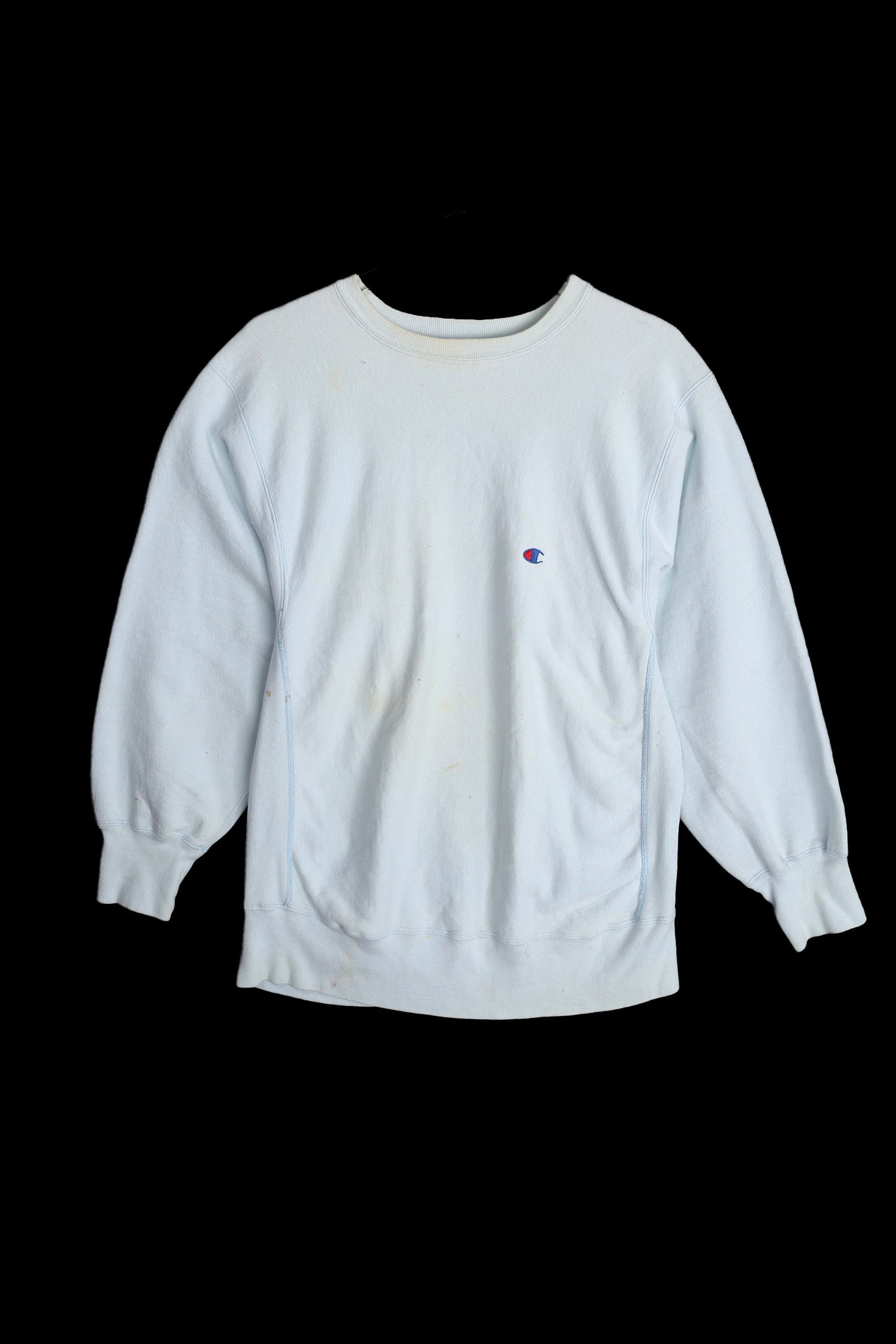 Vintage Light Blue Champion Crew Neck Sweatshirt - Estimated Era 1980's - 1990's