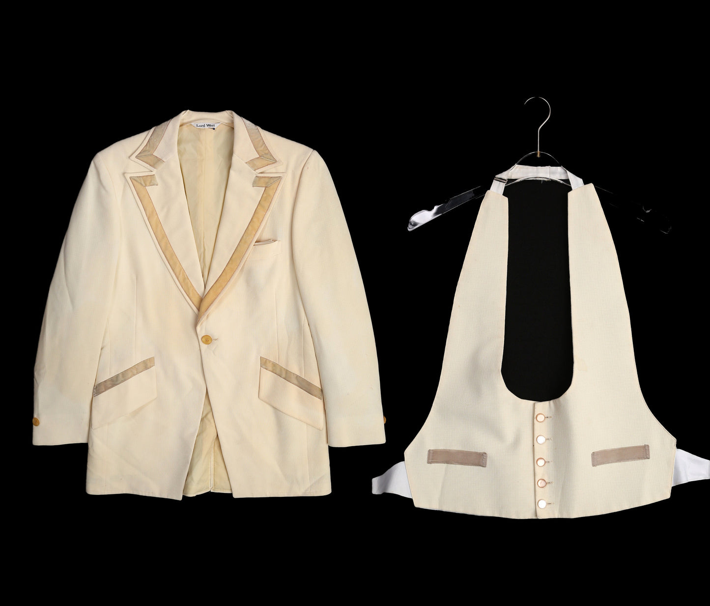 70s Men 2 Piece Tuxedo Set Blazer and Vest