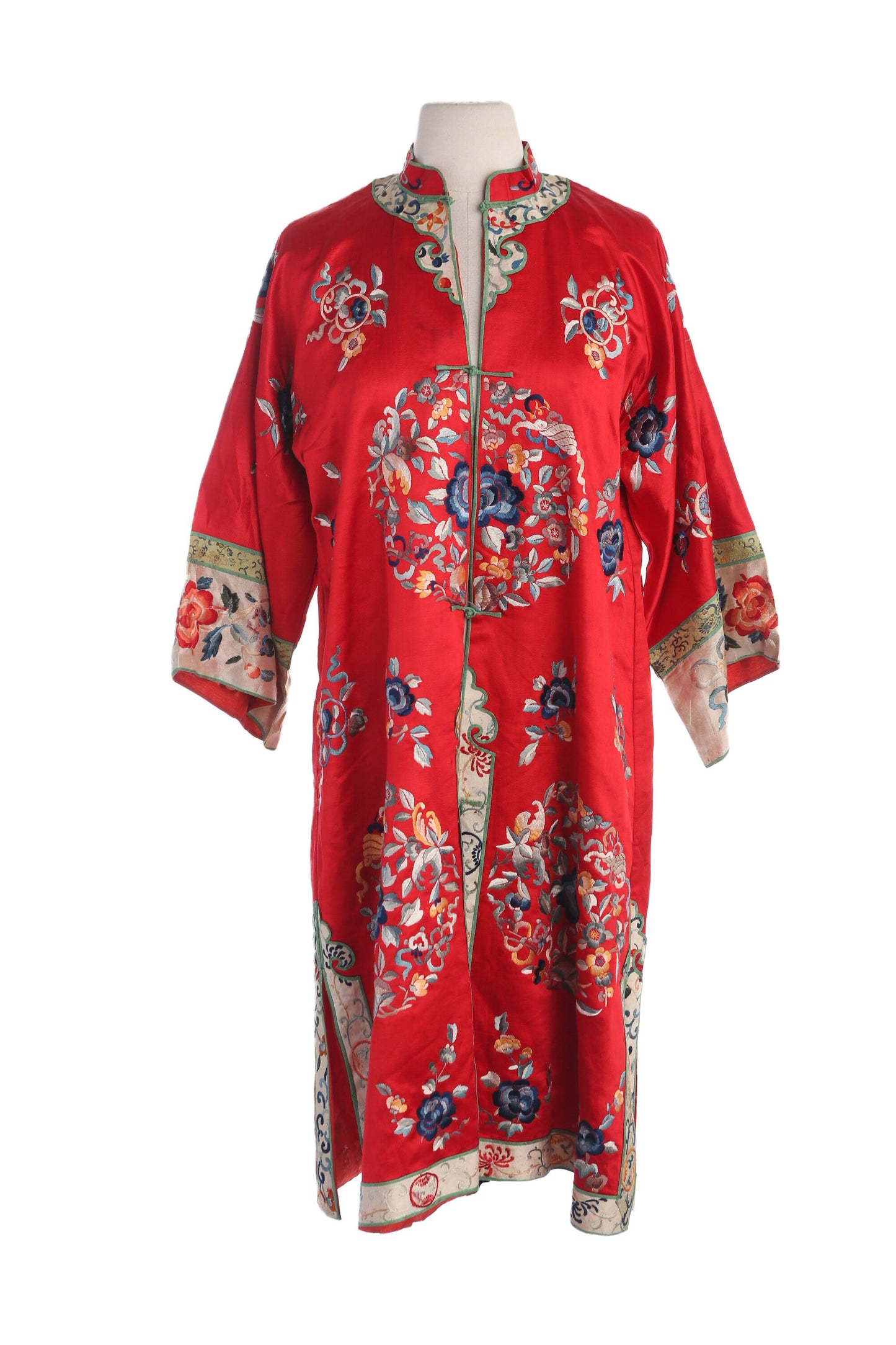 Vintage Red Cheongsam Embroidered Robe
