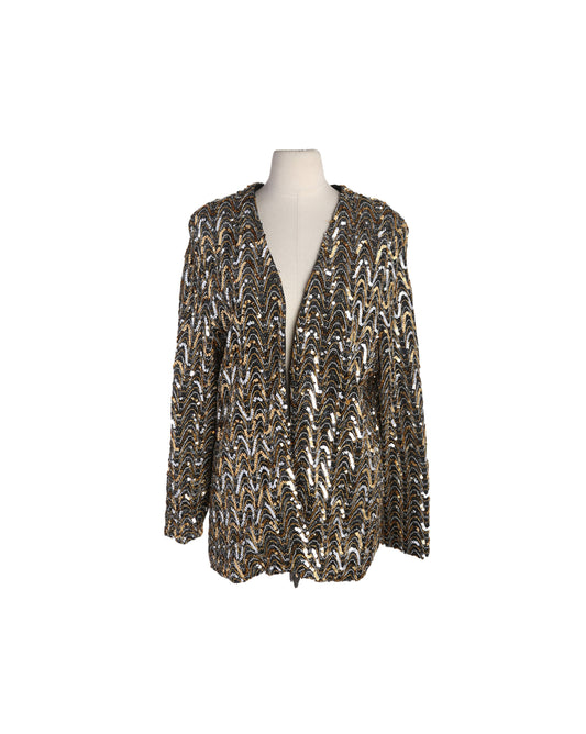 Vintage Women's Golden Sequin Jacket by Teddi For Lady Winn - Estimated Era 1980's - 1990's