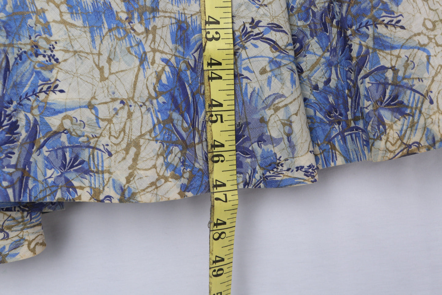 50s Women Floral Print Blue Summer Dress