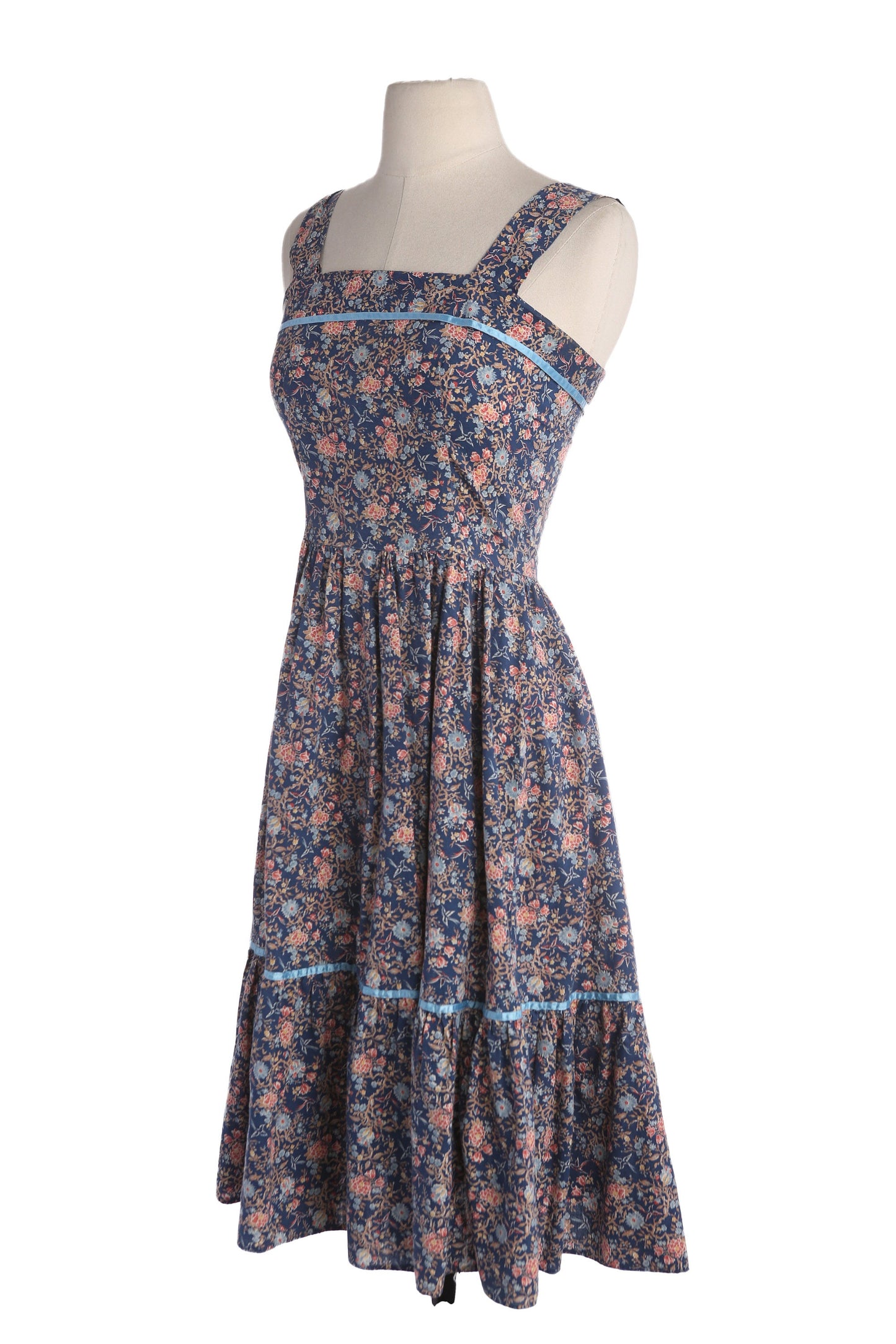 Vintage Floral Print Prairie Dress - Estimated Era 1970's - 1980's