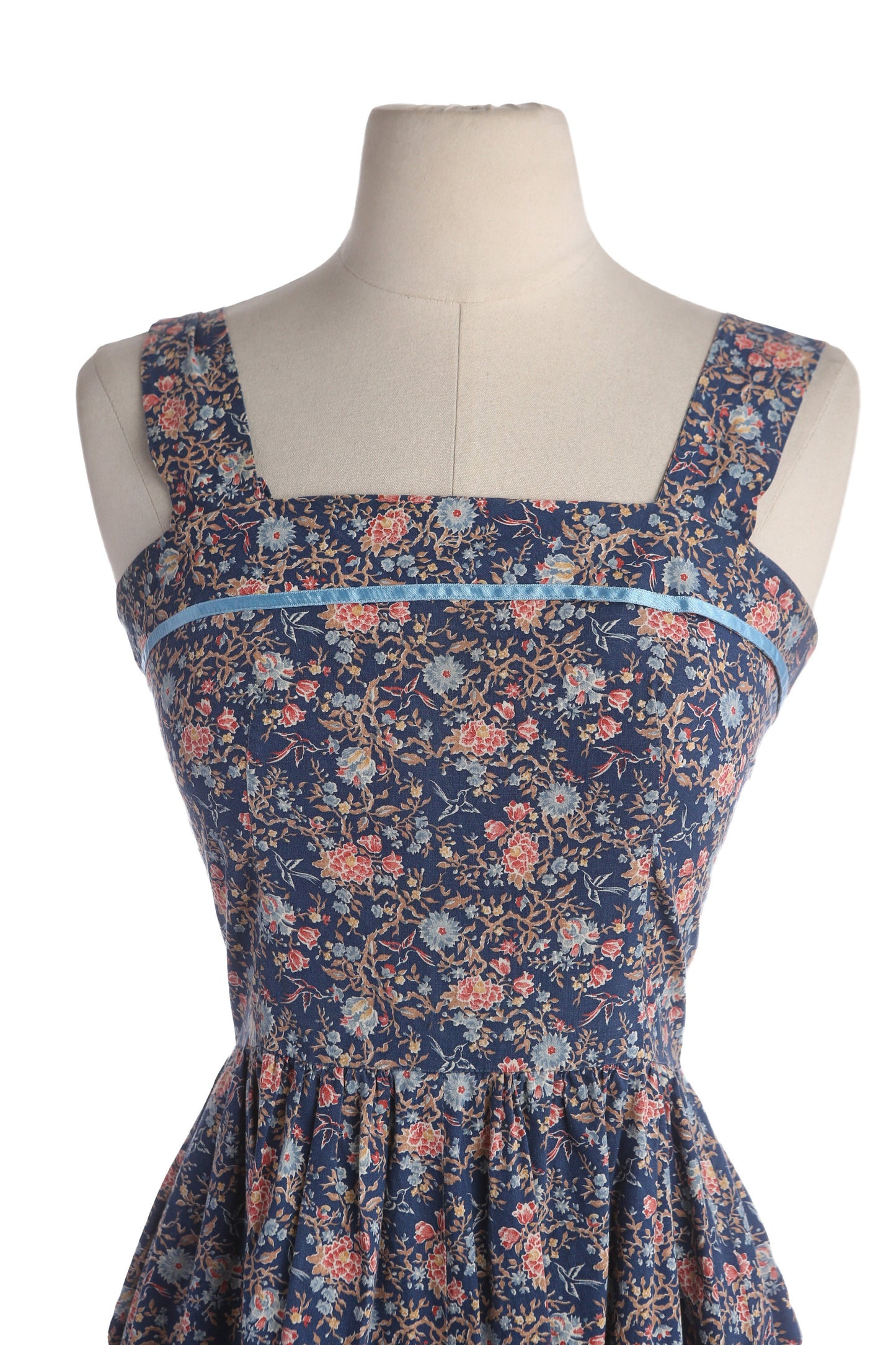 Vintage Floral Print Prairie Dress - Estimated Era 1970's - 1980's