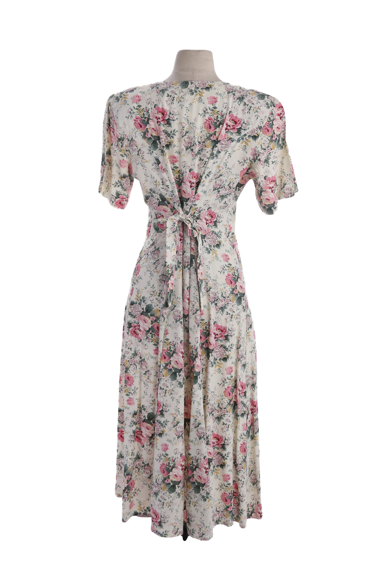 90s Women Floral Print White Rayon Maxi Dress by Innocent