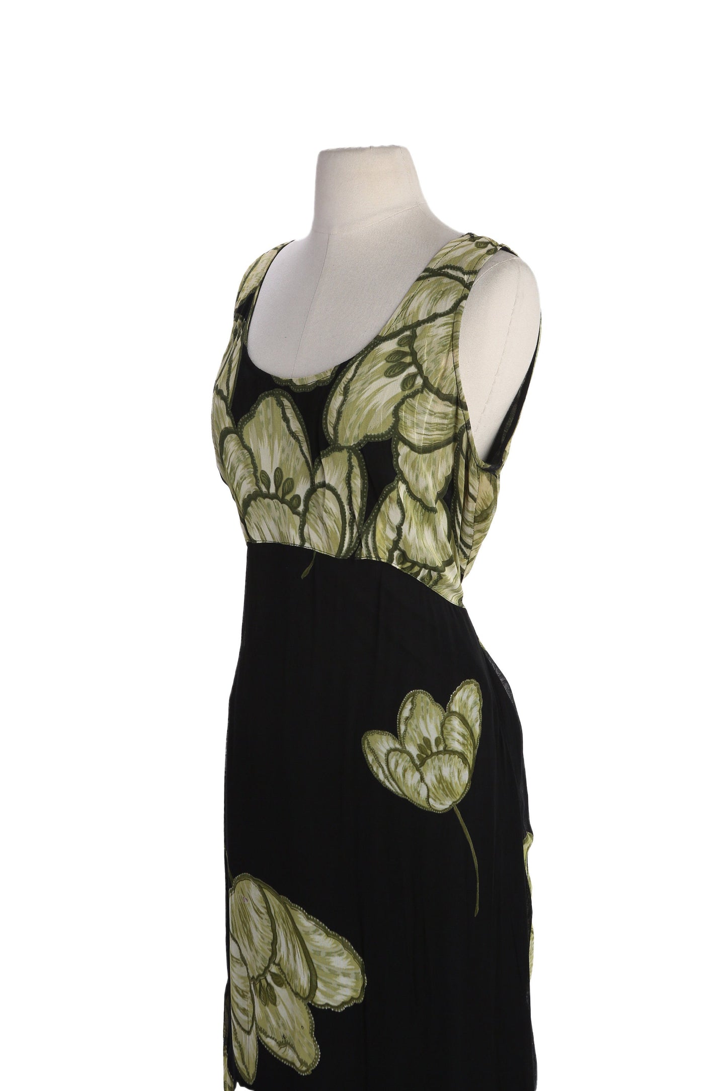 90s Women Black Long Sleeveless Casual/ Summer Dress by Nostalgia - Made in India