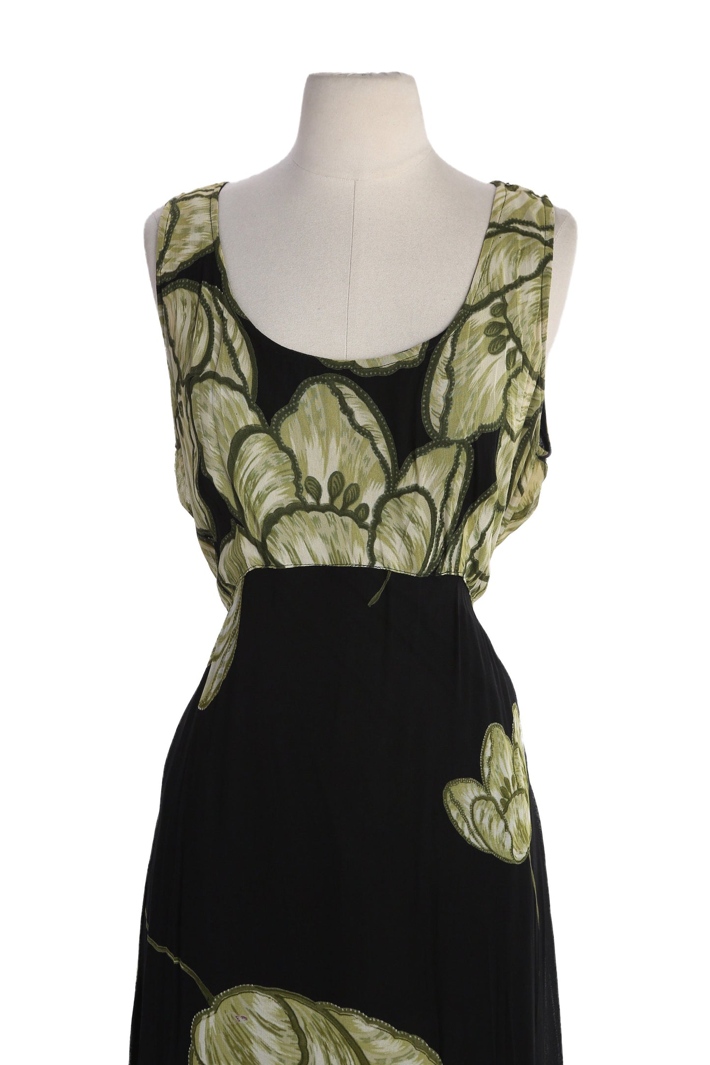 90s Women Black Long Sleeveless Casual/ Summer Dress by Nostalgia - Made in India