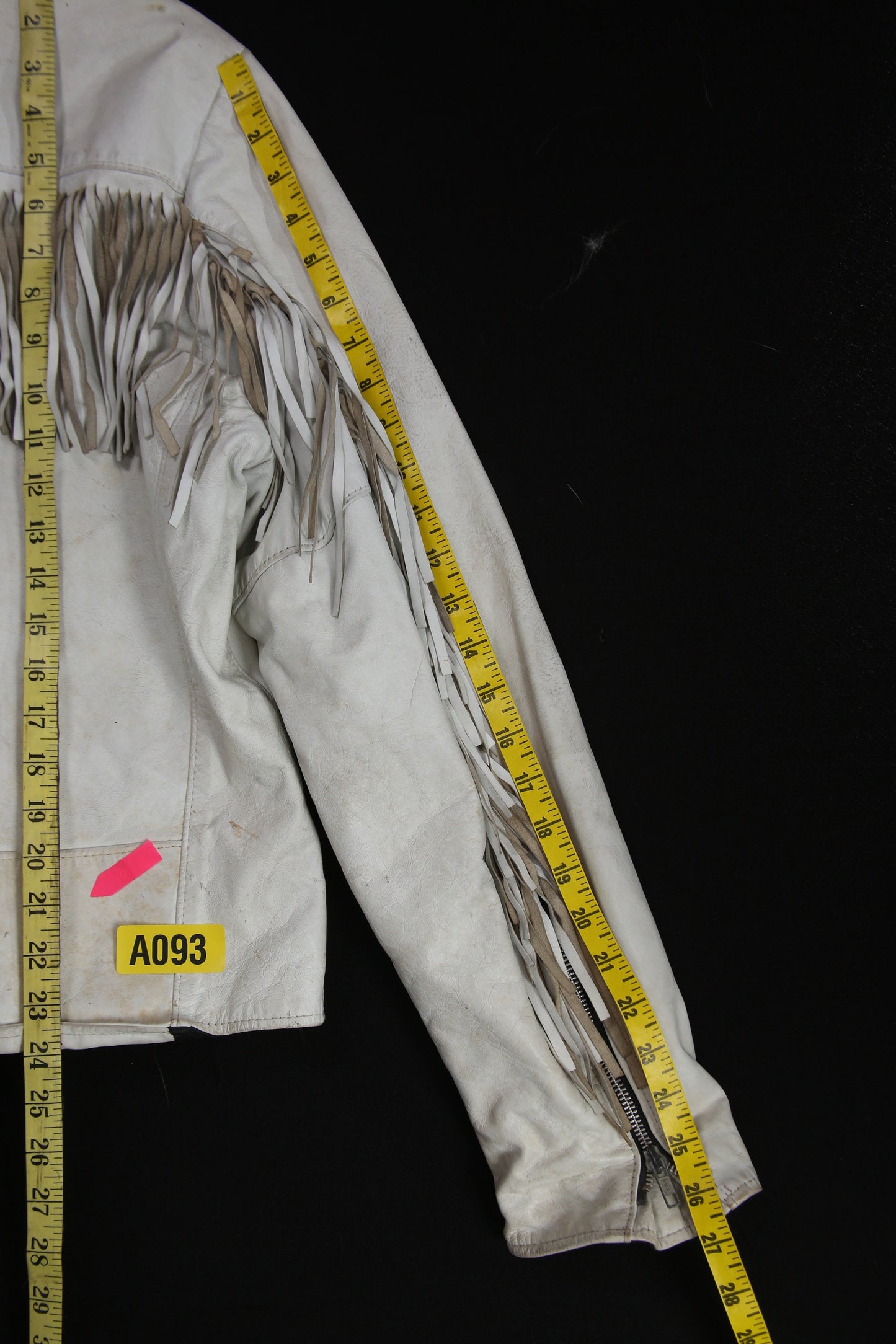 Vintage White Biker Leather Jacket by Excelled - Estimated Era 1980's - 1990's