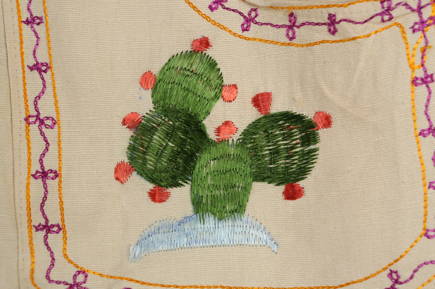 Vintage Embroidered Mexican Ranchero Cotton Shirt - Estimated Era 1960's - 1970's