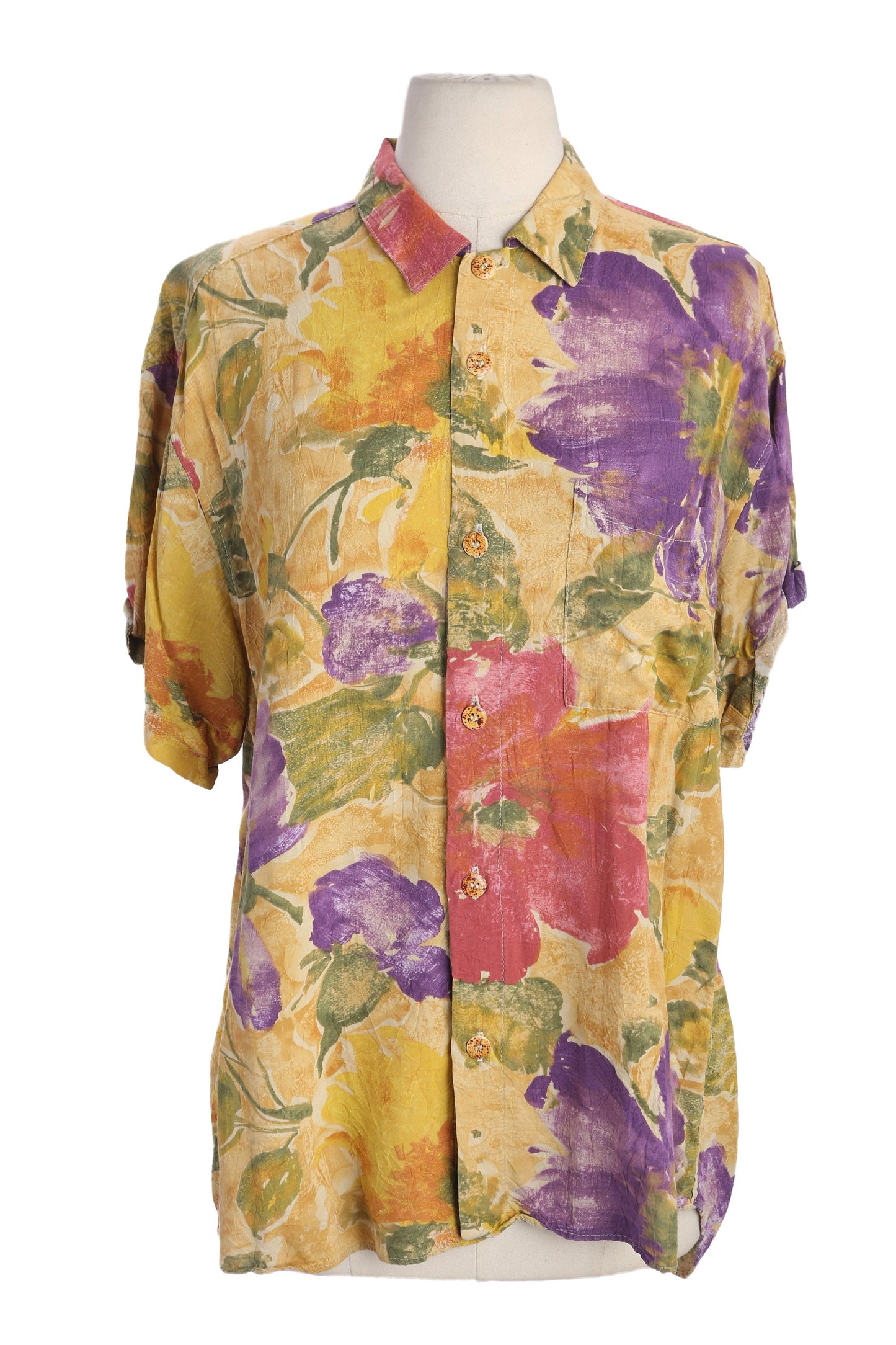 Vintage Jam's World Men's Floral Print Rayon Shirt