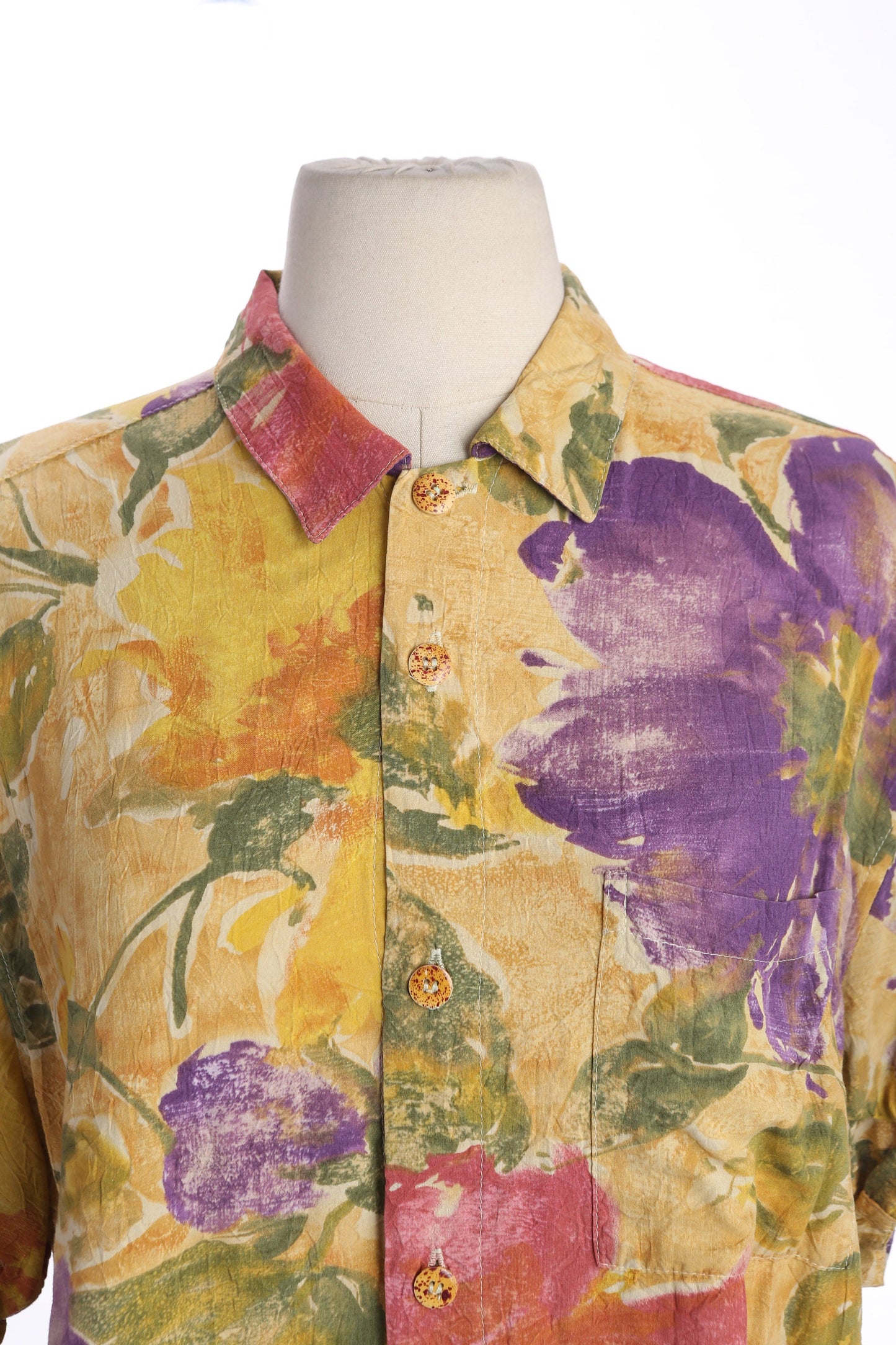 Vintage Jam's World Men's Floral Print Rayon Shirt