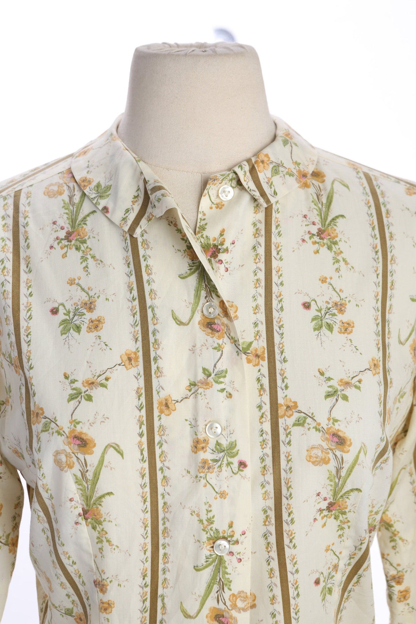 Vintage Women Floral Print Blouse - Estimated Era 1950s - 1960s