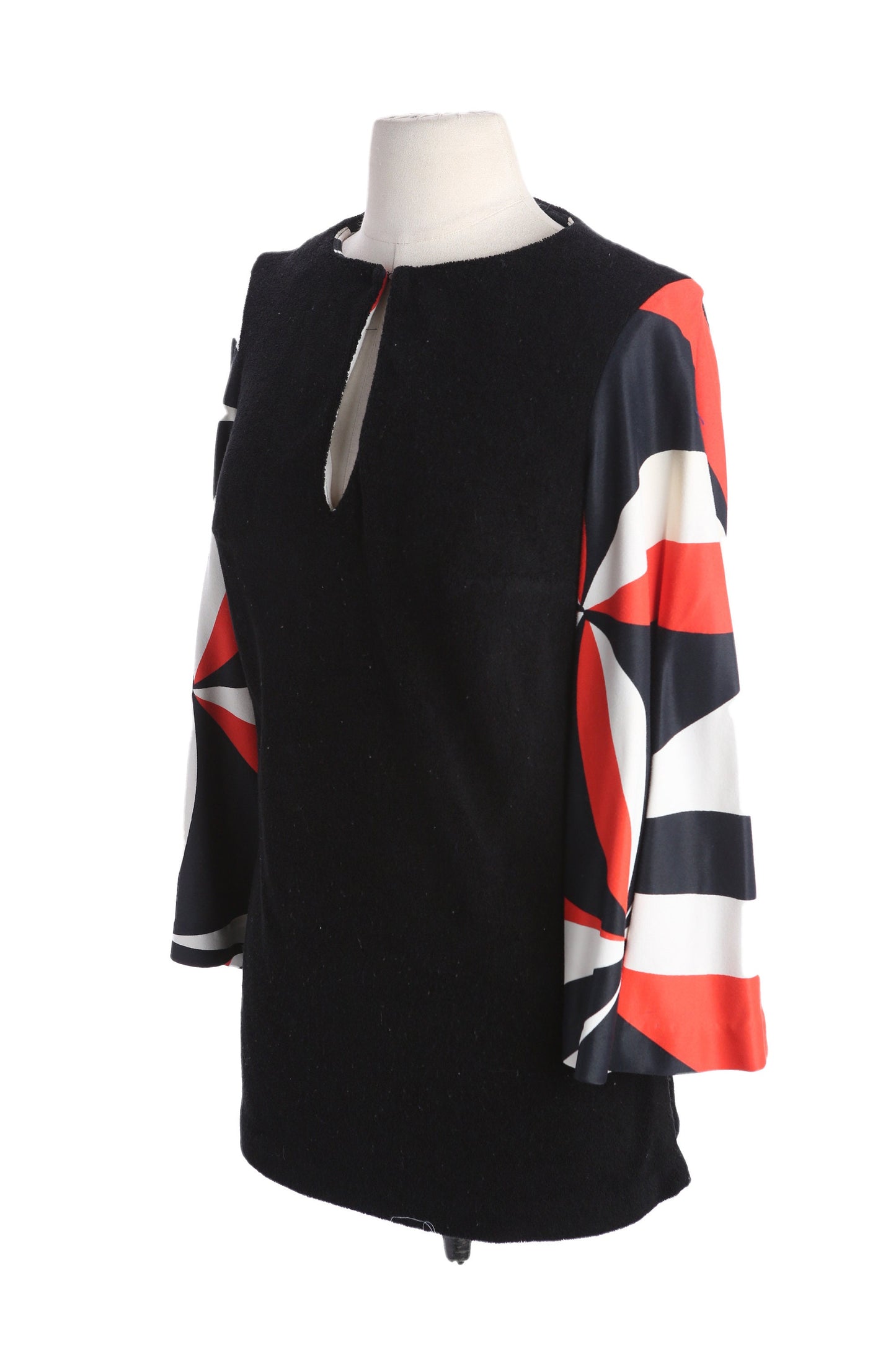 70s Women Black Long Sleeve Mod Dress by Elizabeth Stewart for  Six to Twelve