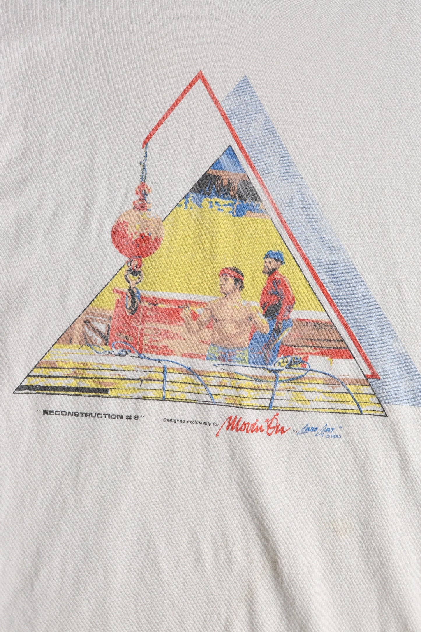 Vintage White Sleeveless Graphic T-shirt - Estimated Era 1970's - 1980's