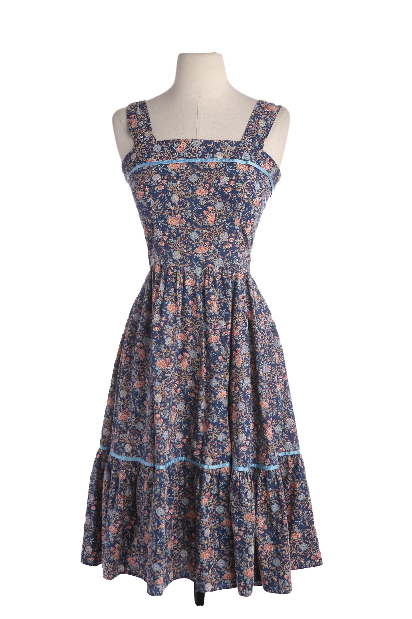 Vintage Floral Print Prairie Dress - Estimated Era 1970's - 1980's