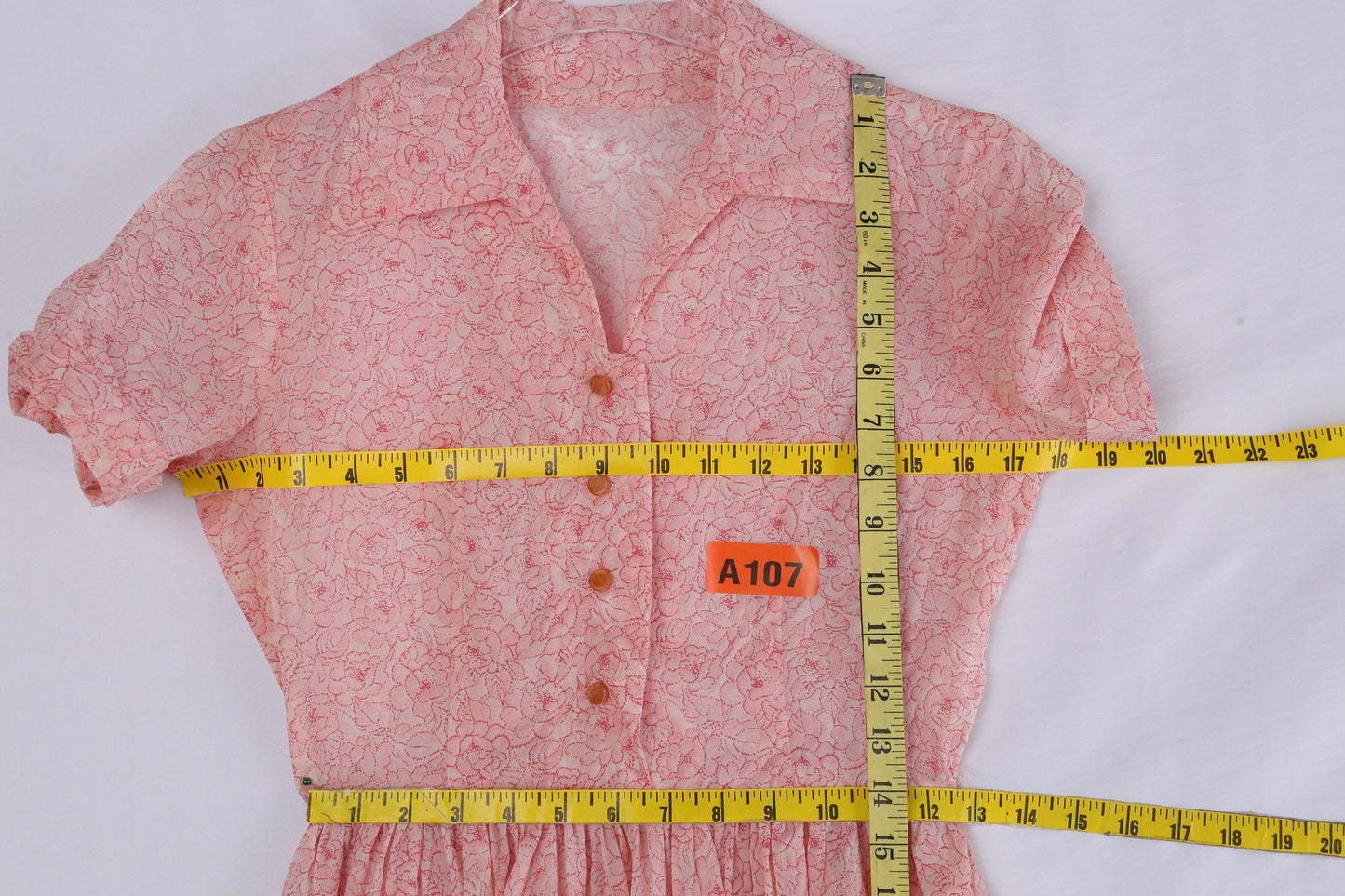 50's Women Floral Print Pink Short Sleeve casual/Summer Dress