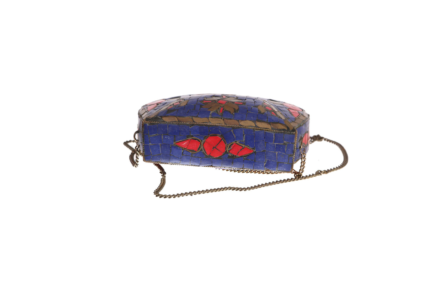 Vintage Steel Strap Bag with Tapestry Stones