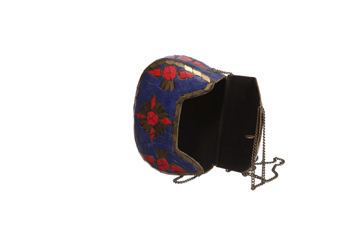 Vintage Steel Strap Bag with Tapestry Stones