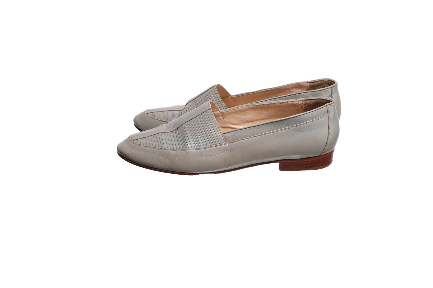 Vintage Gray Loafer Leather Shoes - Est Era 1970's - 1990's - Size 9.5