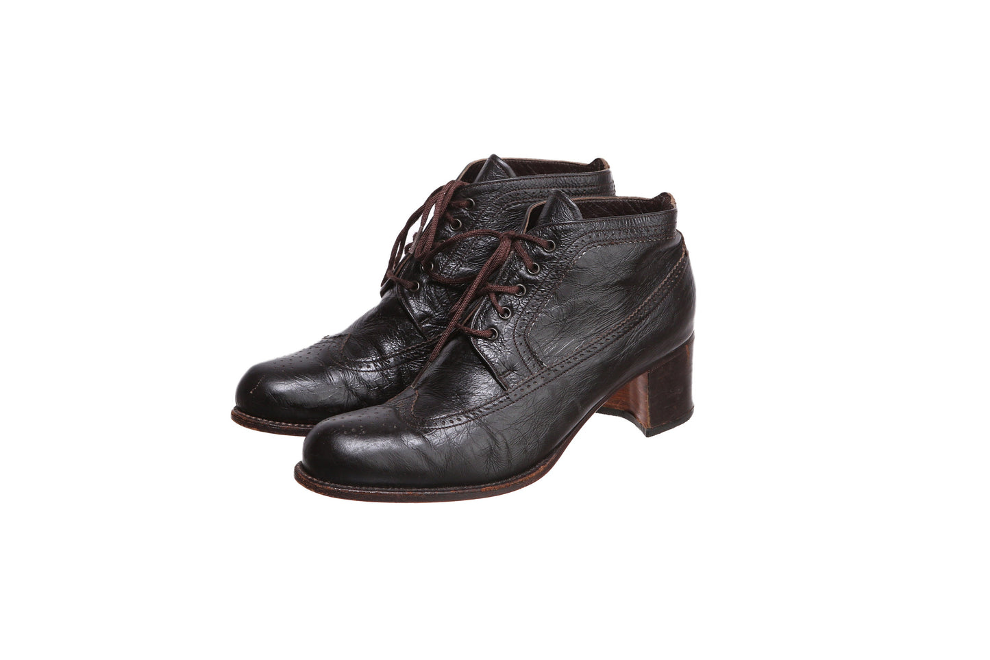 Vintage Women Leather Ankle Boots - Made in France by Stephane Kelian