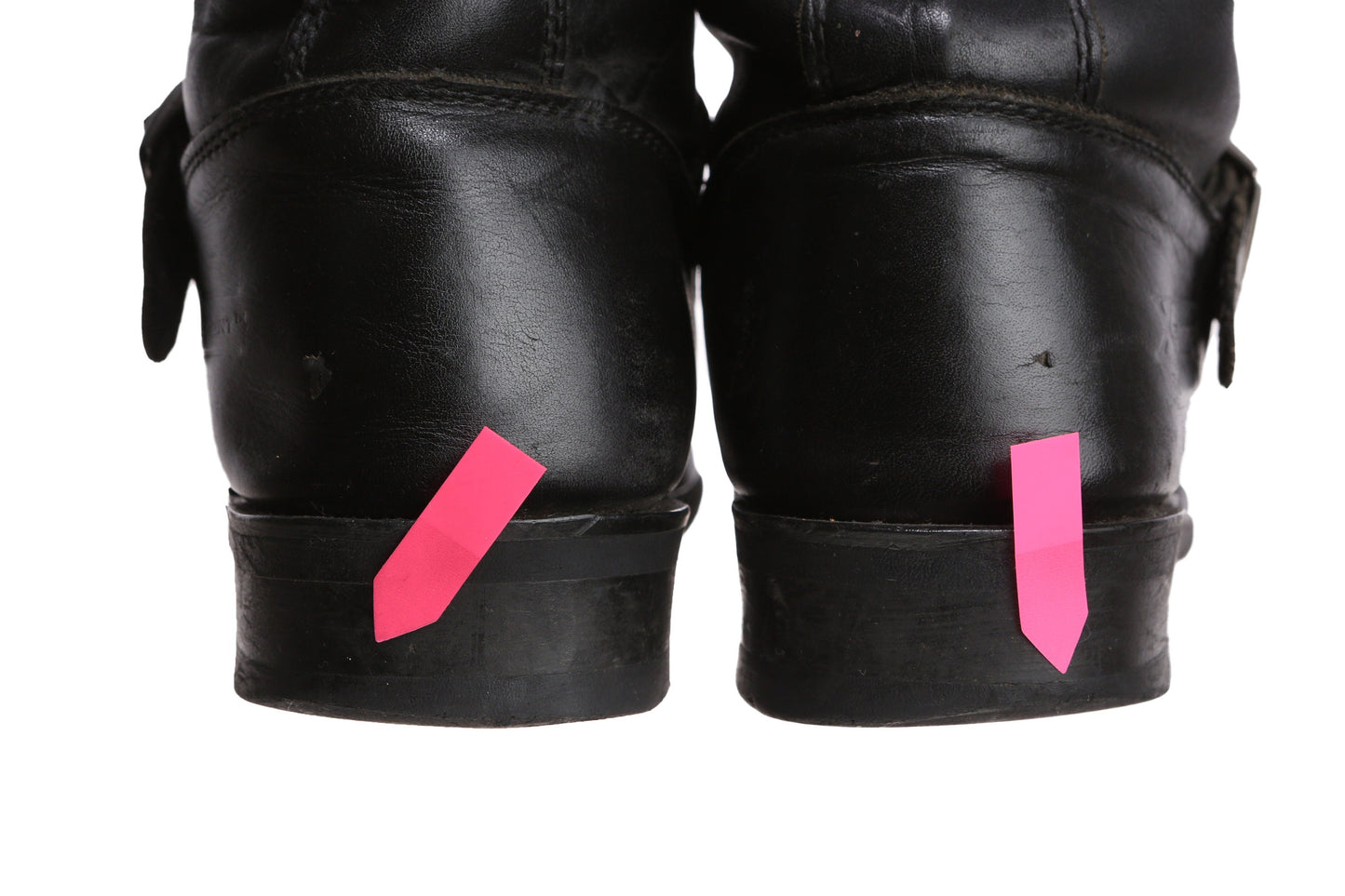 Men's Black Leather Engineering Boots by Xelement - Est Era 1990's - 2000