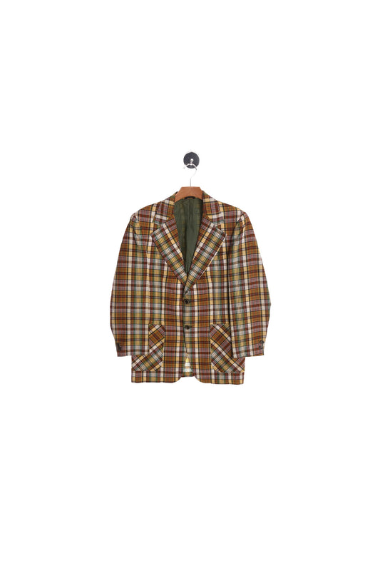 Men Plaid Casual Blazer - Era 60's - 70's