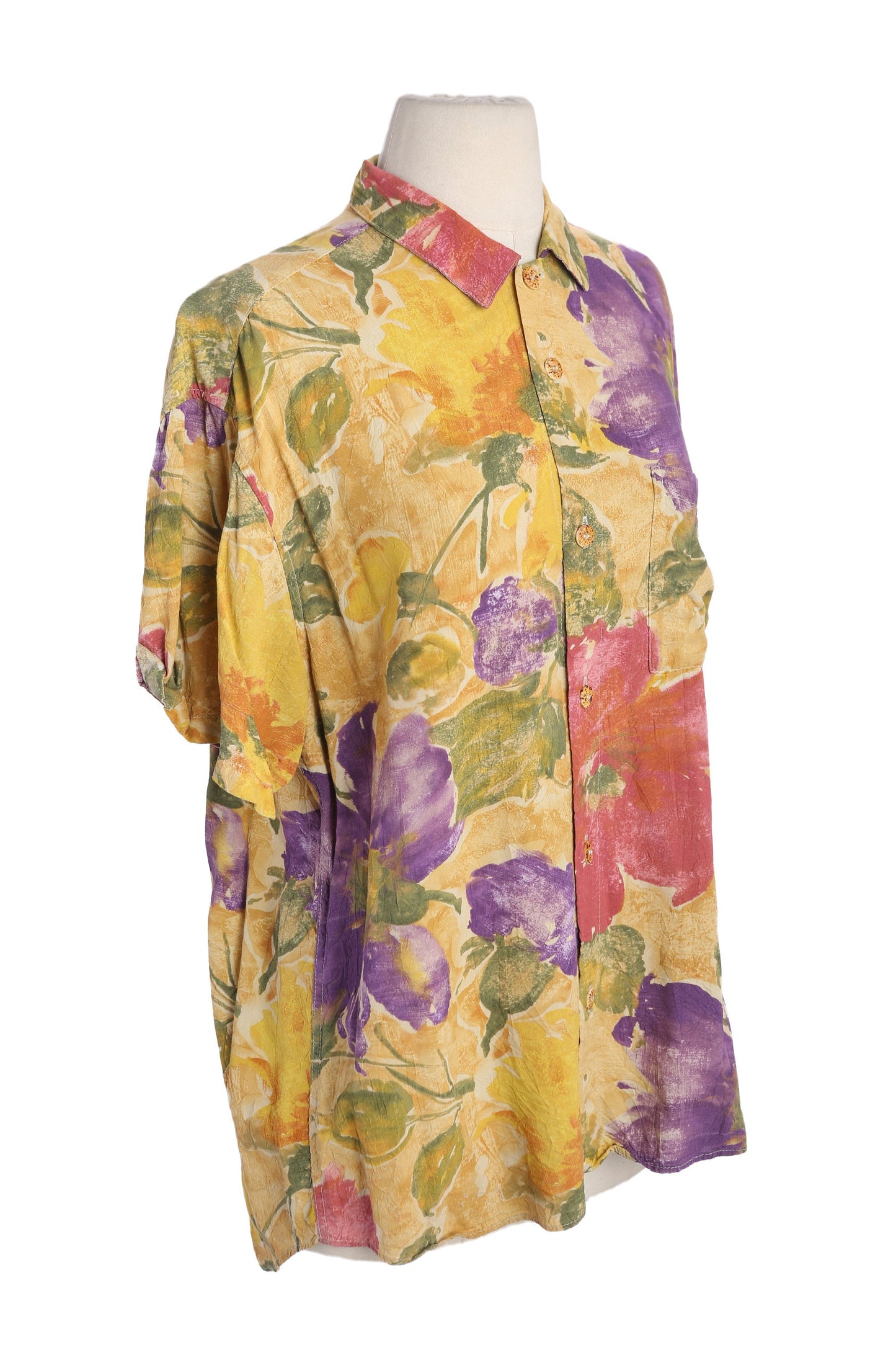Vintage Jam's World Men's Floral Print Rayon Shirt