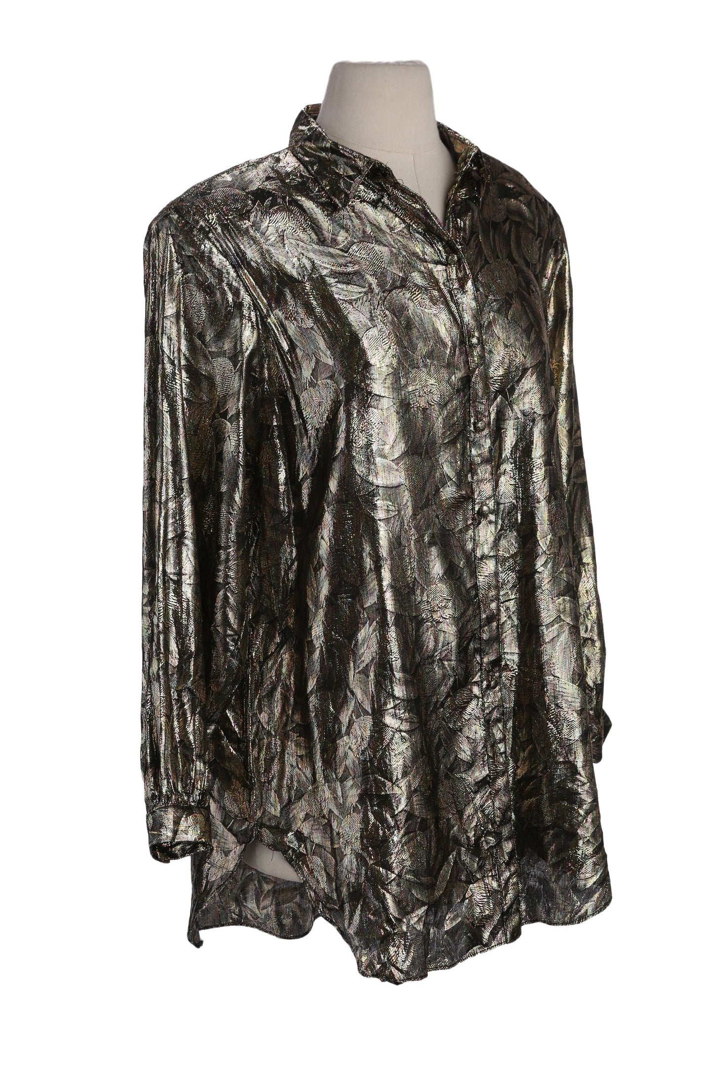 Vintage Women Metallic Gold Long Sleeve Blouse by Rothschild - Est Era 80s - 90s