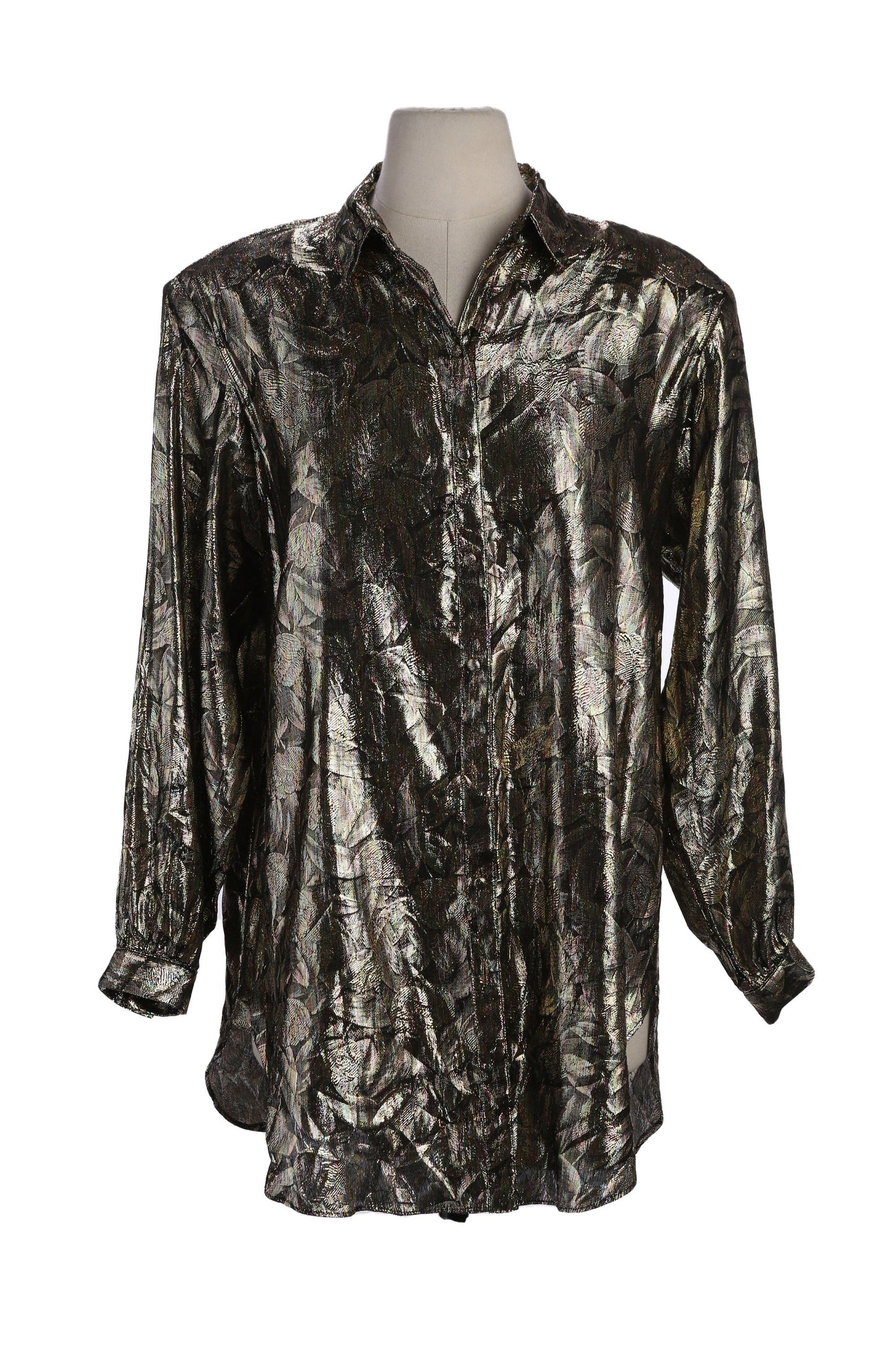 Vintage Women Metallic Gold Long Sleeve Blouse by Rothschild - Est Era 80s - 90s