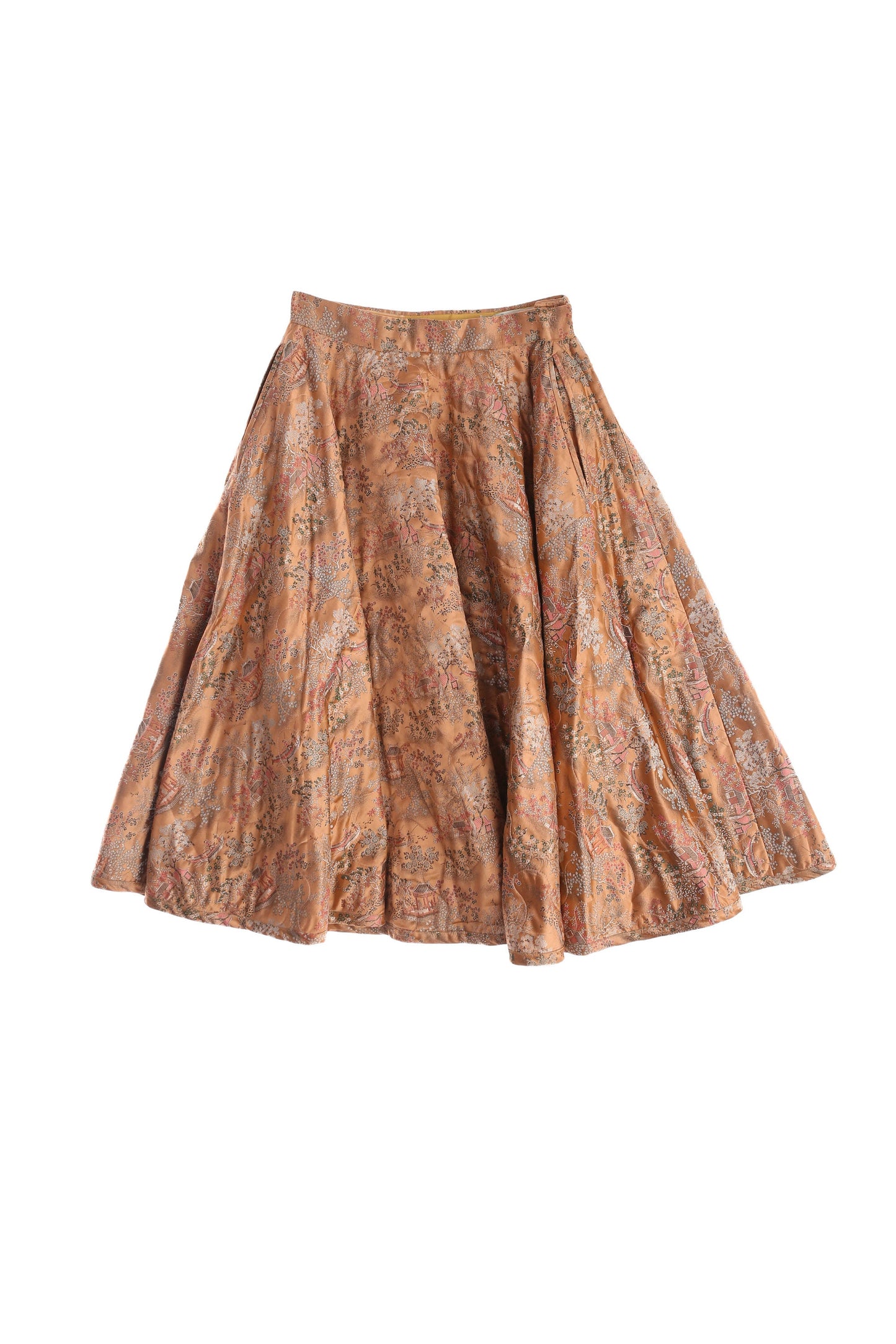 Vintage Women Brocade Circle Skirt by Barbara Barondess Mac Lea Designed for David Crystal - Estimated Era 1940's - 1950's