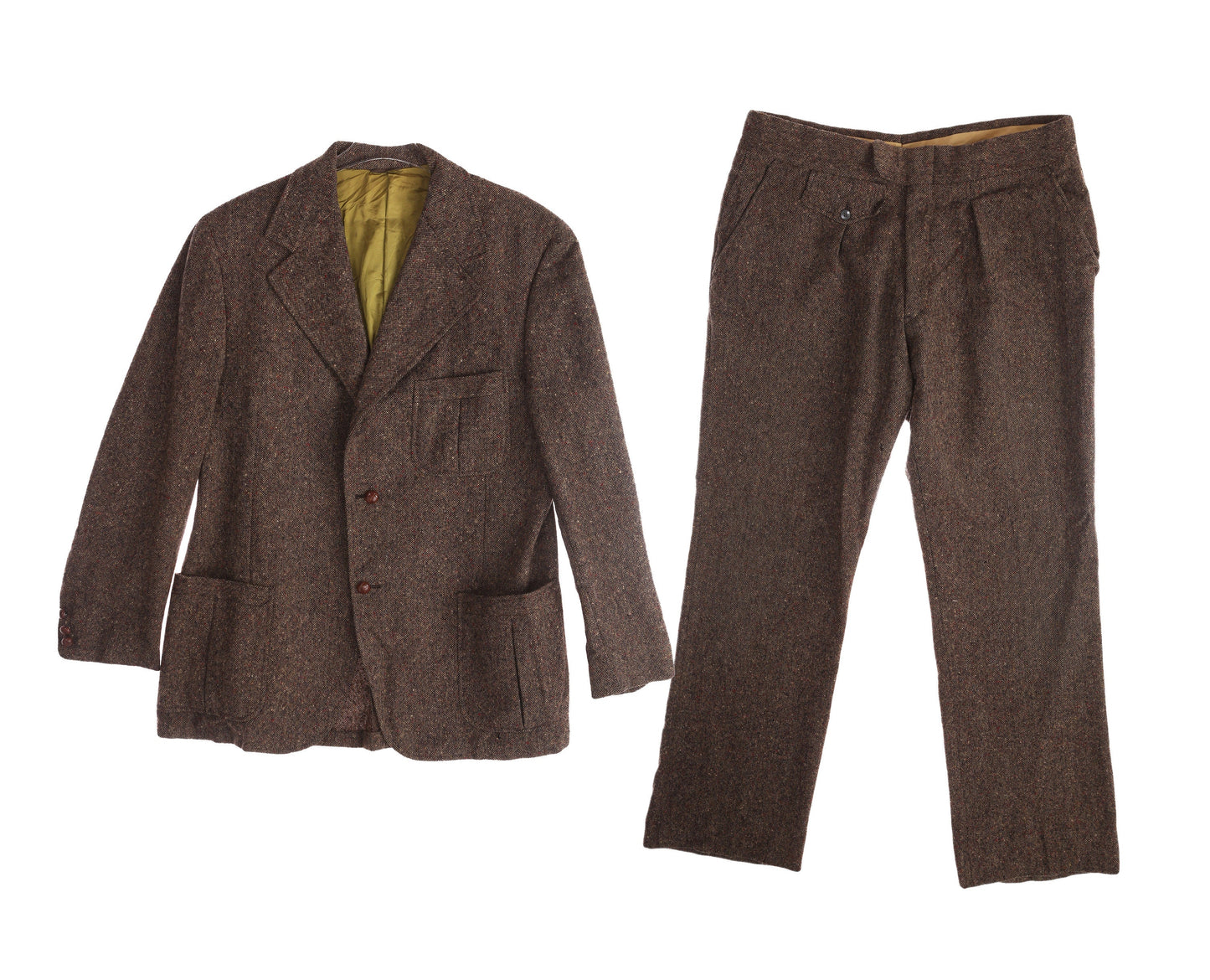 Vintage Men Brown Two Piece Suit by Clubman - Estimated Era 1970's - 1980's