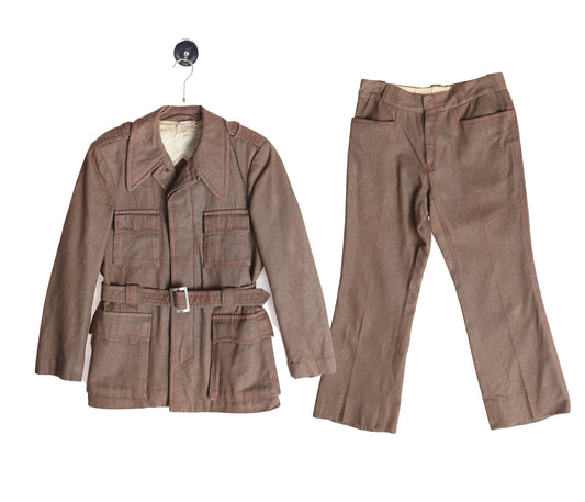 Vintage Men Brown Suit Made in Italy for Ohrbach's - Estimated Era 1960's - 1970's