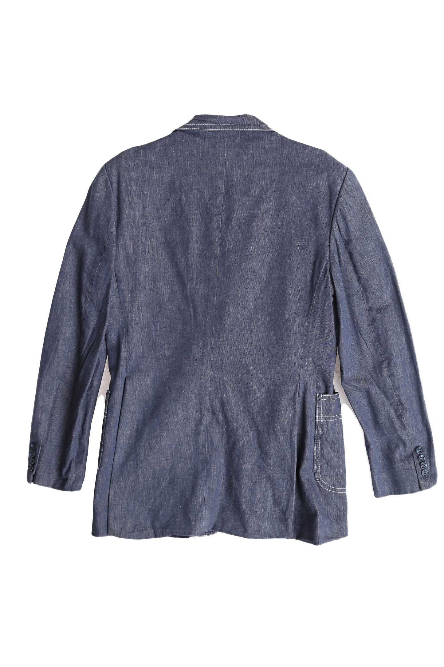 Men's Blue Denim Blazer and Vest Set - Estimated Era 1970's - 1980's