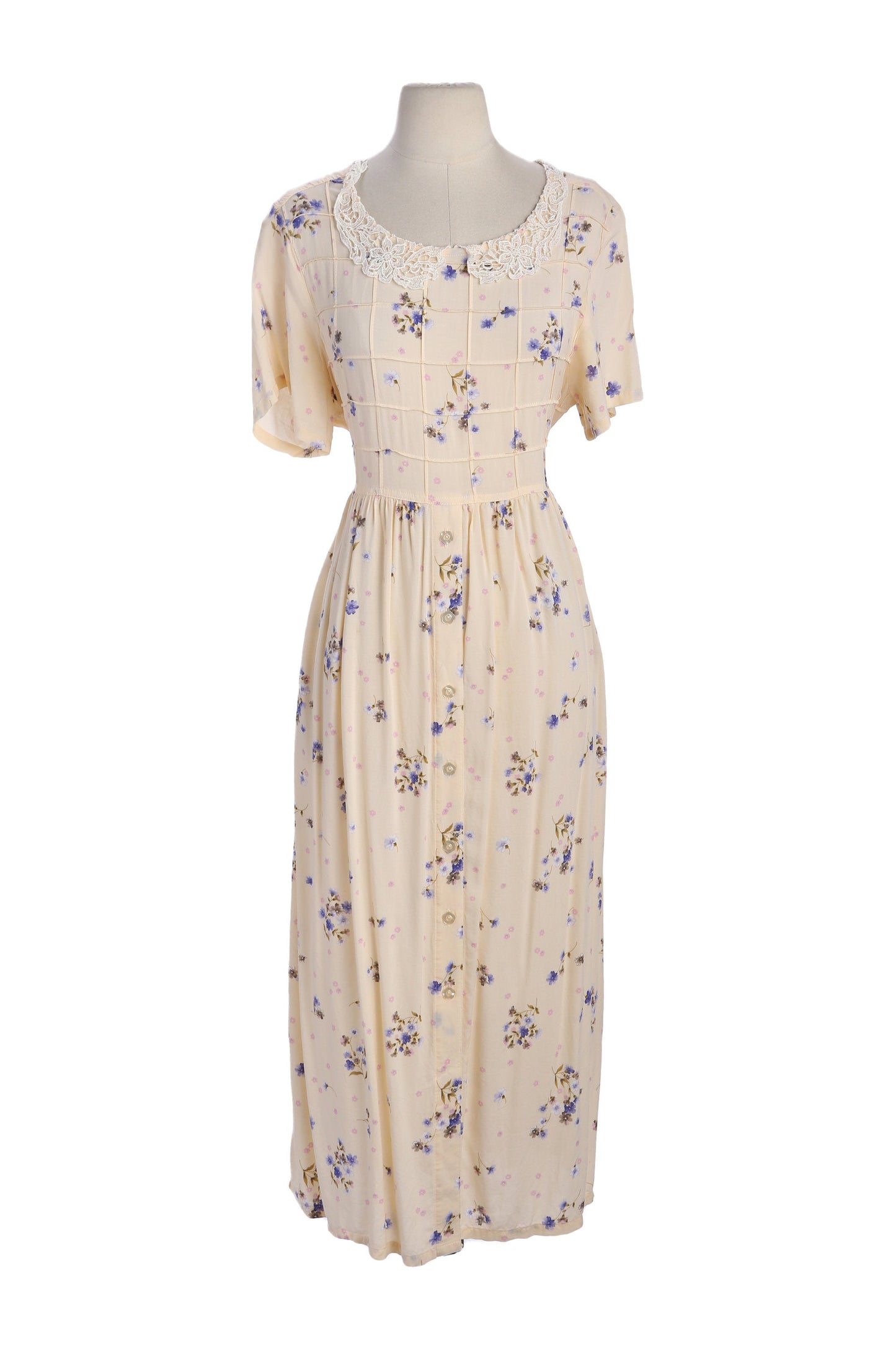 90s Women Floral Print Long Summer Casual Dress by Erika Studio