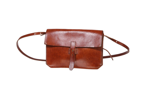 Vintage Leather Satchel Bag - Est Era 1980's - 1990's