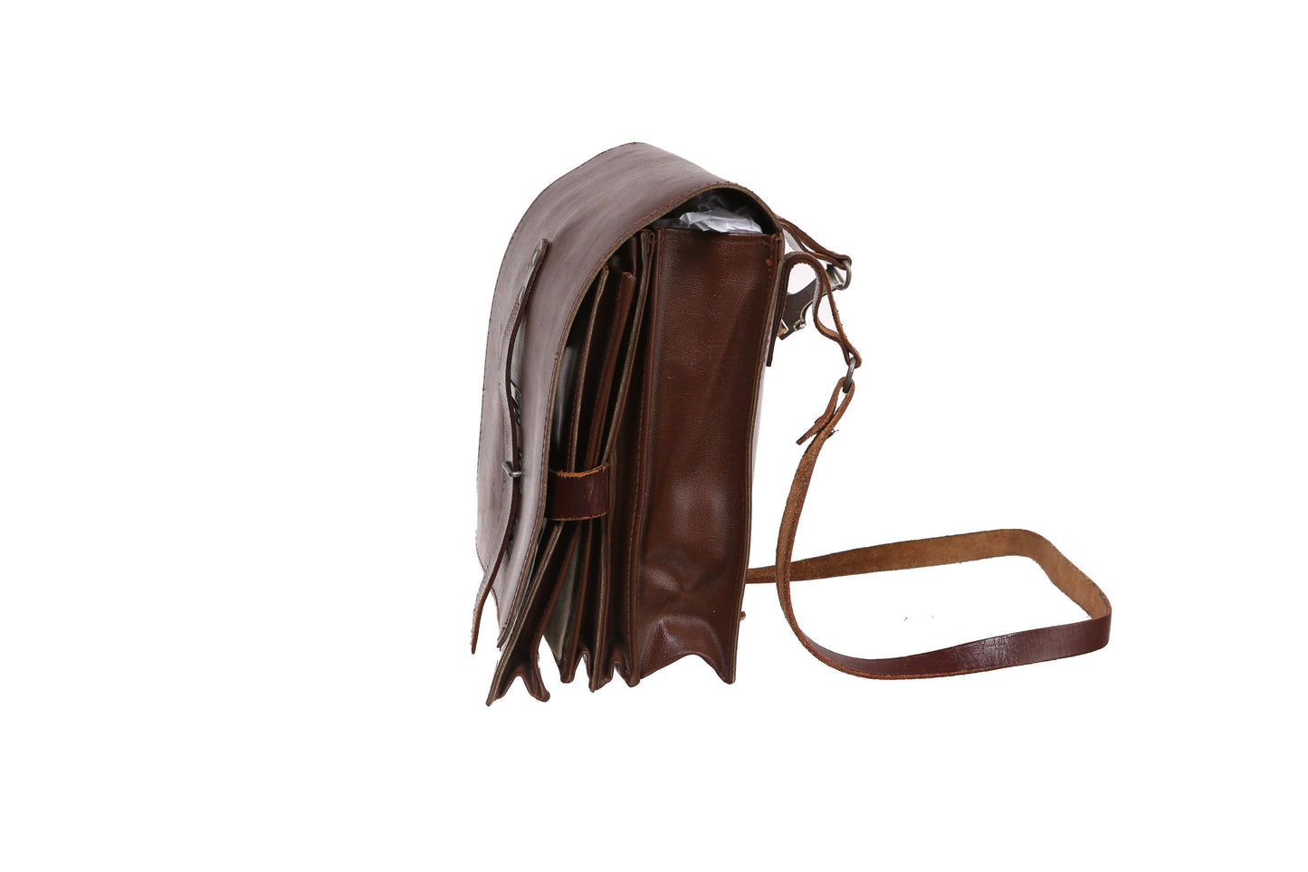 Vintage Leather Mapping Strap Bag