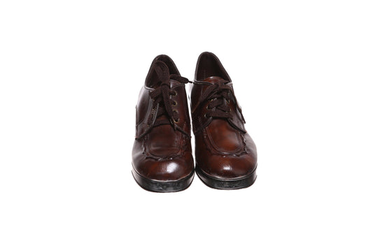 Vintage Men's Brown Platform Mod Shoes - Est Era 1960's - 1970's - Size 8 1/2 D