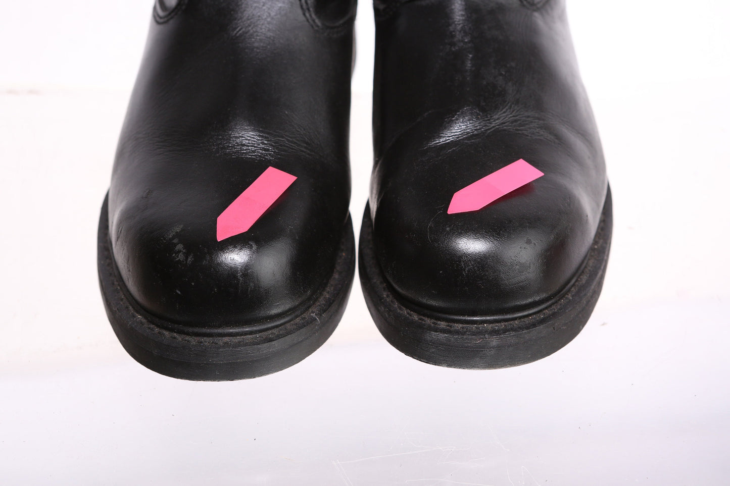 Men's Black Leather Engineering Boots - Size 7 1/2