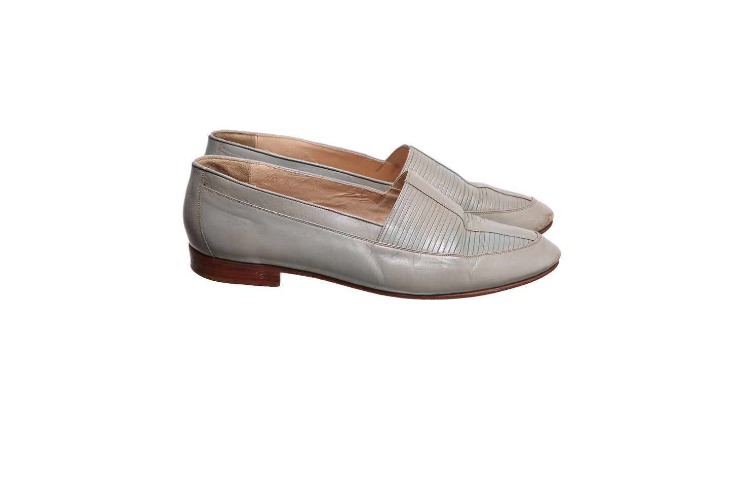 Vintage Gray Loafer Leather Shoes - Est Era 1970's - 1990's - Size 9.5