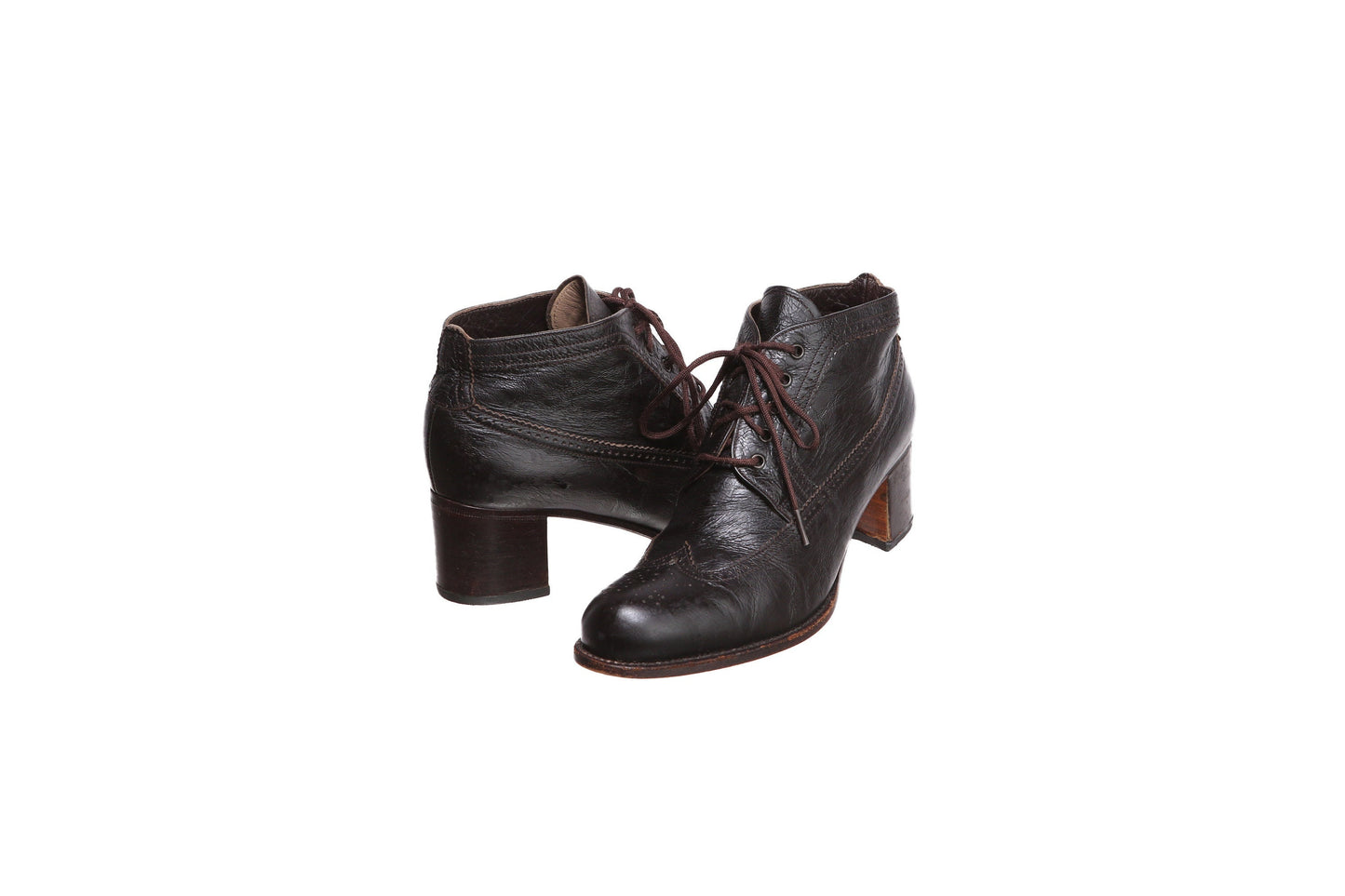 Vintage Women Leather Ankle Boots - Made in France by Stephane Kelian