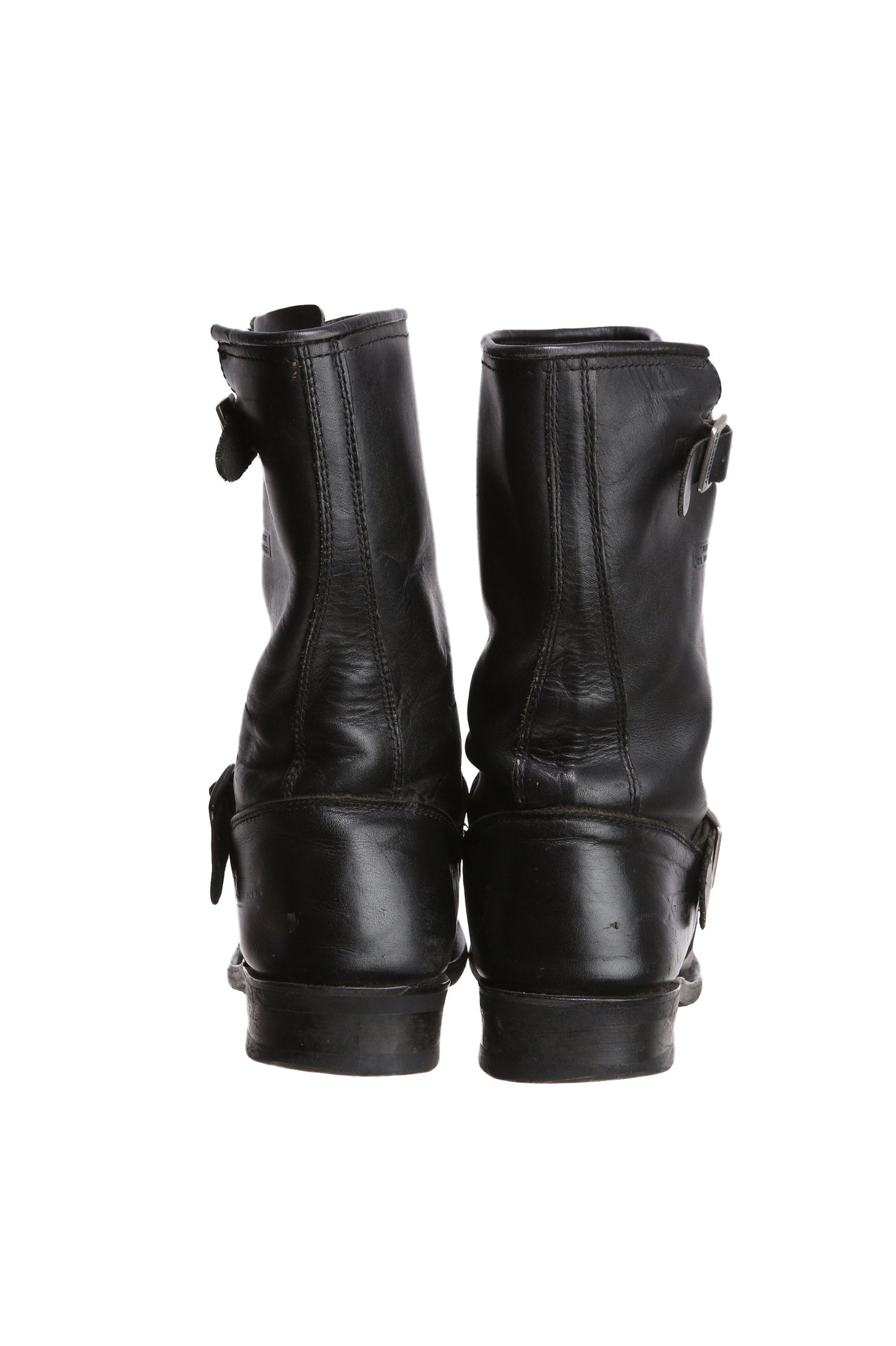 Men's Black Leather Engineering Boots by Xelement - Est Era 1990's - 2000