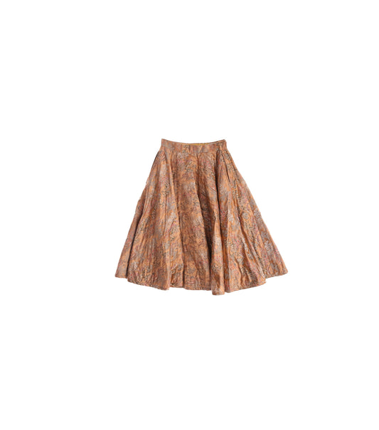 Vintage Women Brocade Circle Skirt by Barbara Barondess Mac Lea Designed for David Crystal - Estimated Era 1940's - 1950's